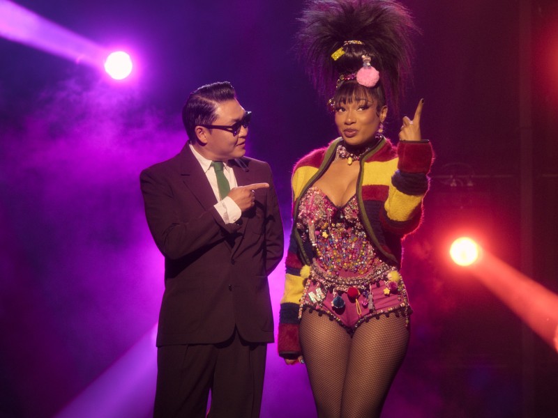 KPOPPED feature image with Psy and Megan Thee Stallion